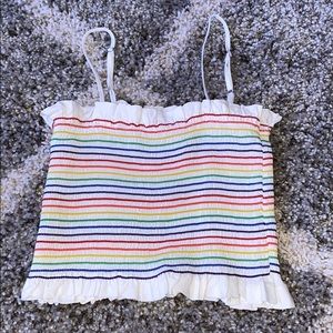 Rainbow striped crop top